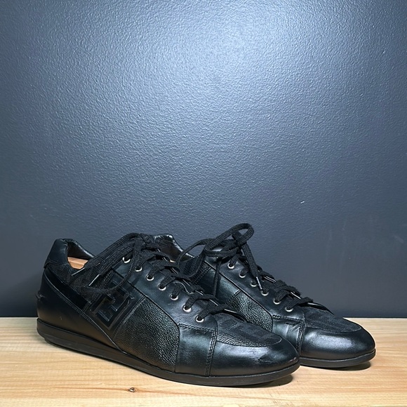 Fendi Other - Fendi Wimbledon Trainers Black Leather Men's Shoes